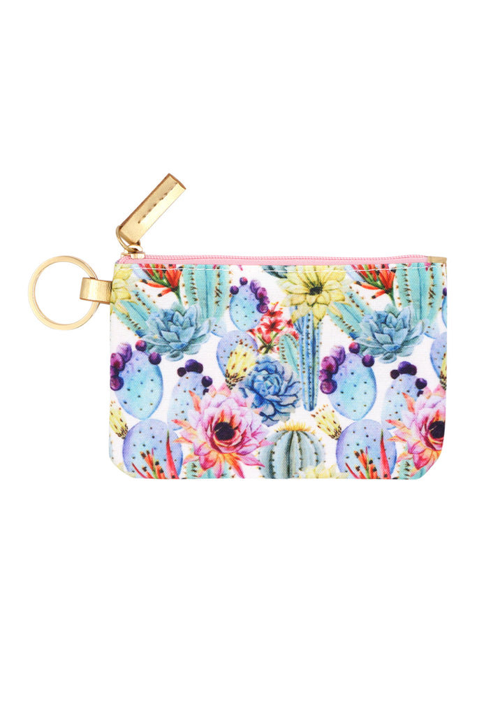 CACTUS FLOWER ID WALLET & DETACHABLE LANYARD