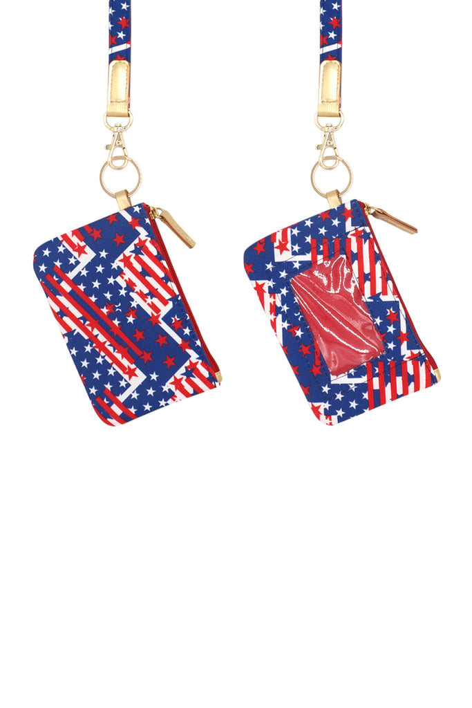 AMERICAN FLAG ID WALLET & DETACHABLE LANYARD