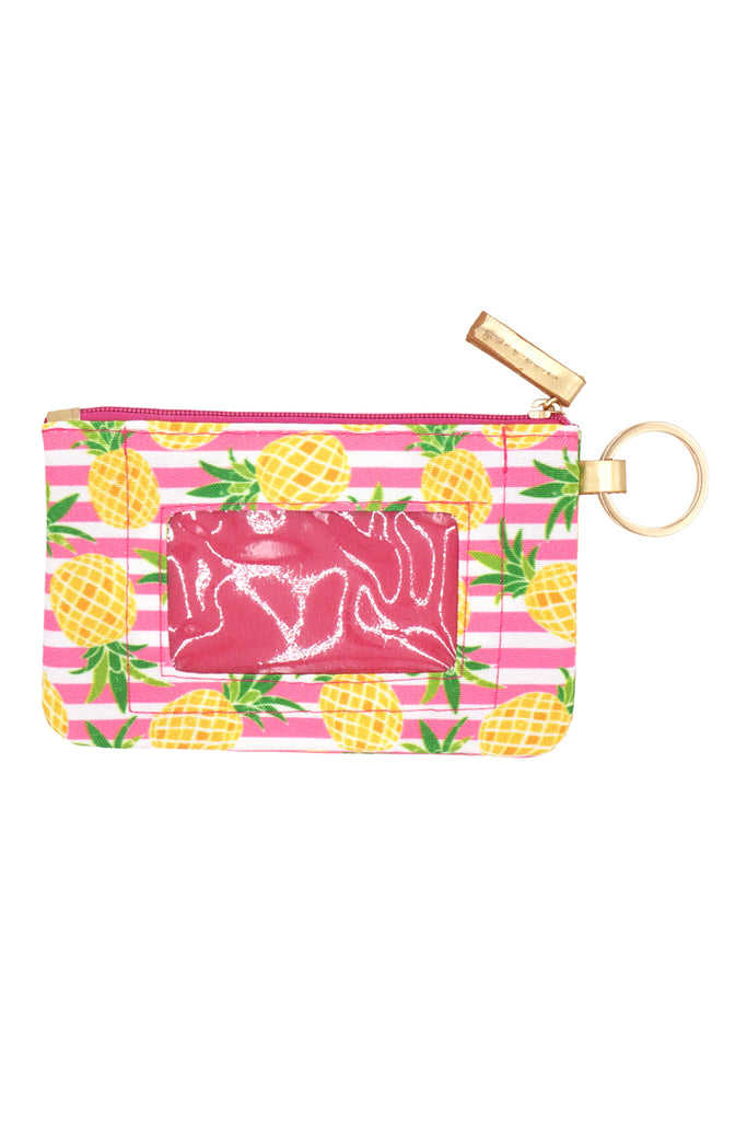 PINEAPPLE STRIPE ID WALLET & DETACHABLE LANYARD