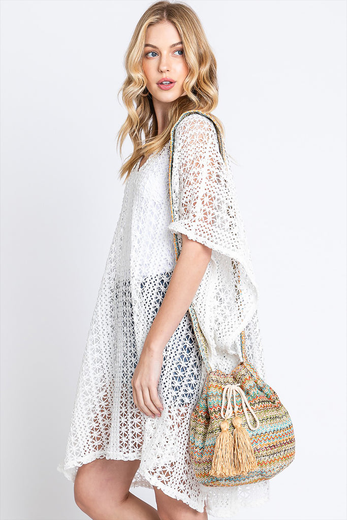 MULTI COLOR STRIPED BUCKET BAG