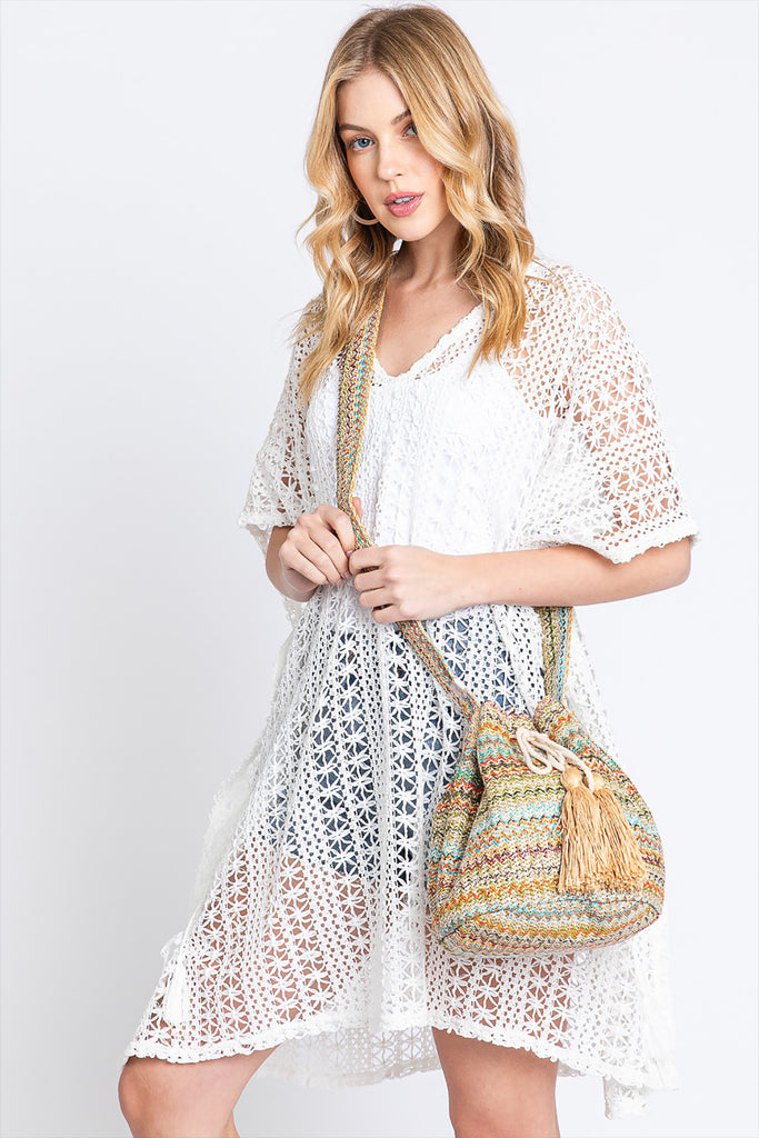 MULTI COLOR STRIPED BUCKET BAG