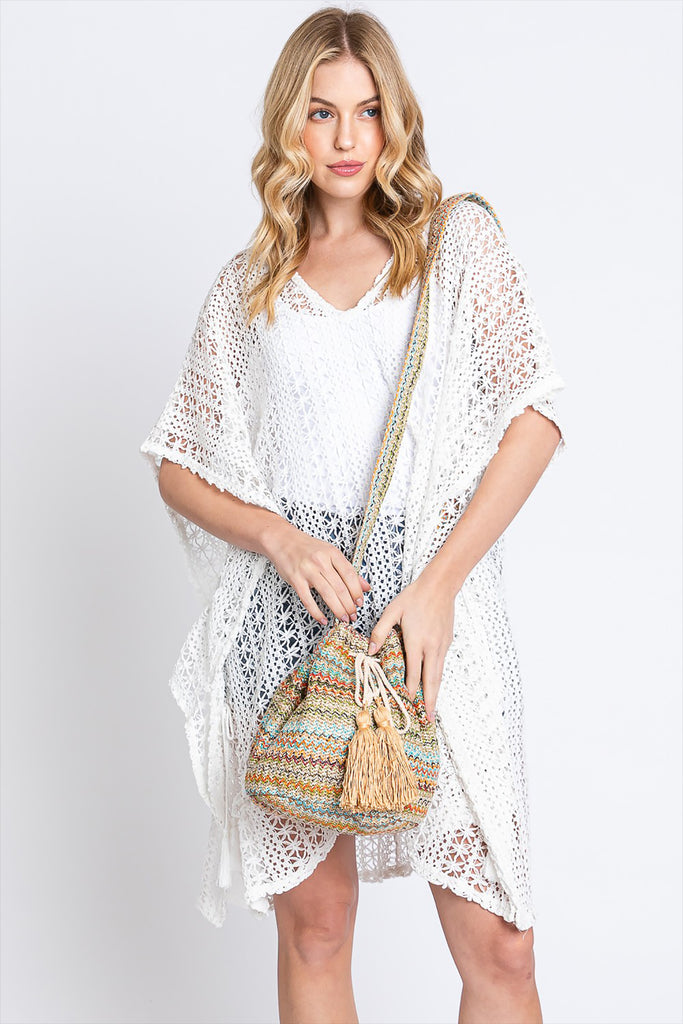 MULTI COLOR STRIPED BUCKET BAG