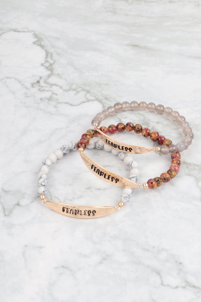 FEARLESS NATURAL STONE STRETCH BRACELET