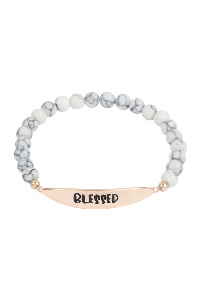 BLESSED NATURAL STONE STRETCH BRACELET