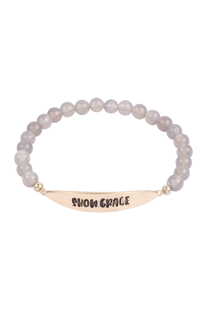 SHOW GRACE NATURAL STONE STRETCH BRACELET