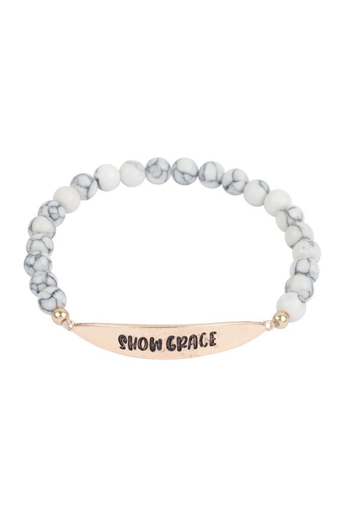 SHOW GRACE NATURAL STONE STRETCH BRACELET
