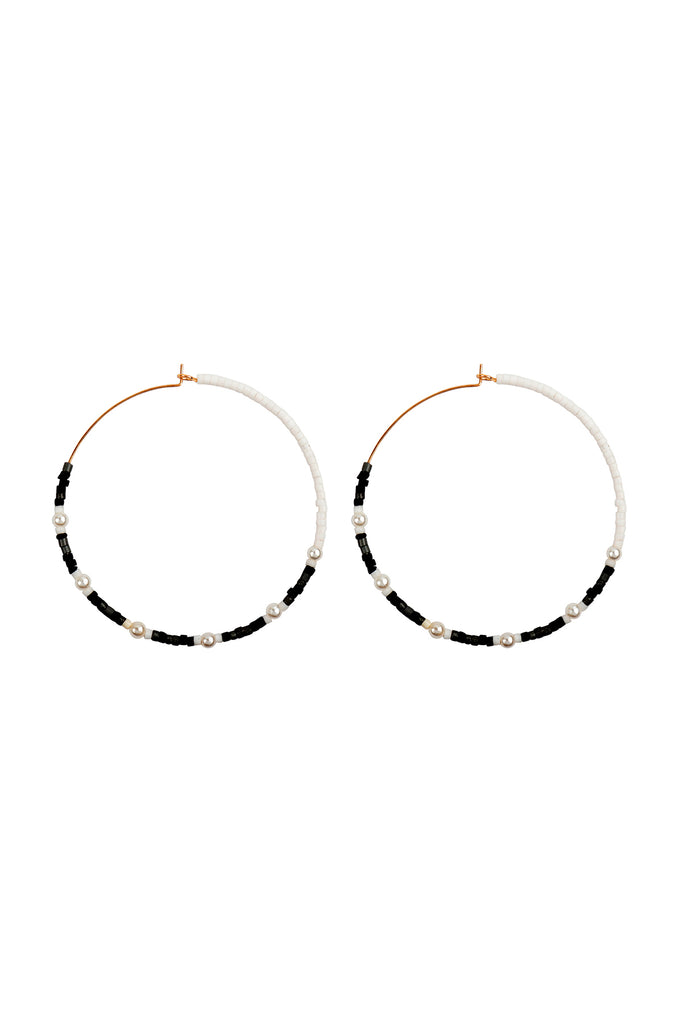 TWO TONE GLASS SEED BEADS EARRINGS
