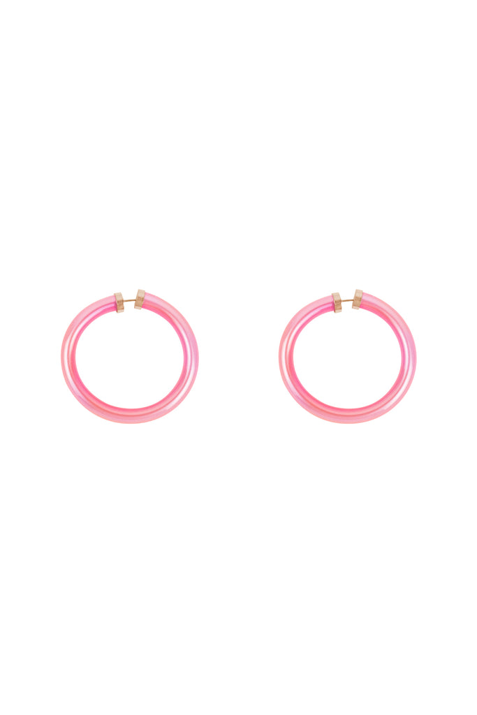 1.57" TUBE JELLY HOOP EARRINGS
