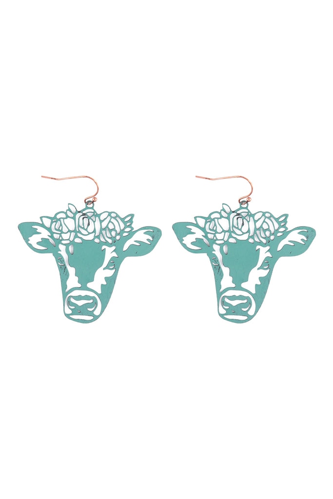 COW FILIGREE DANGLE FISH EARRINGS