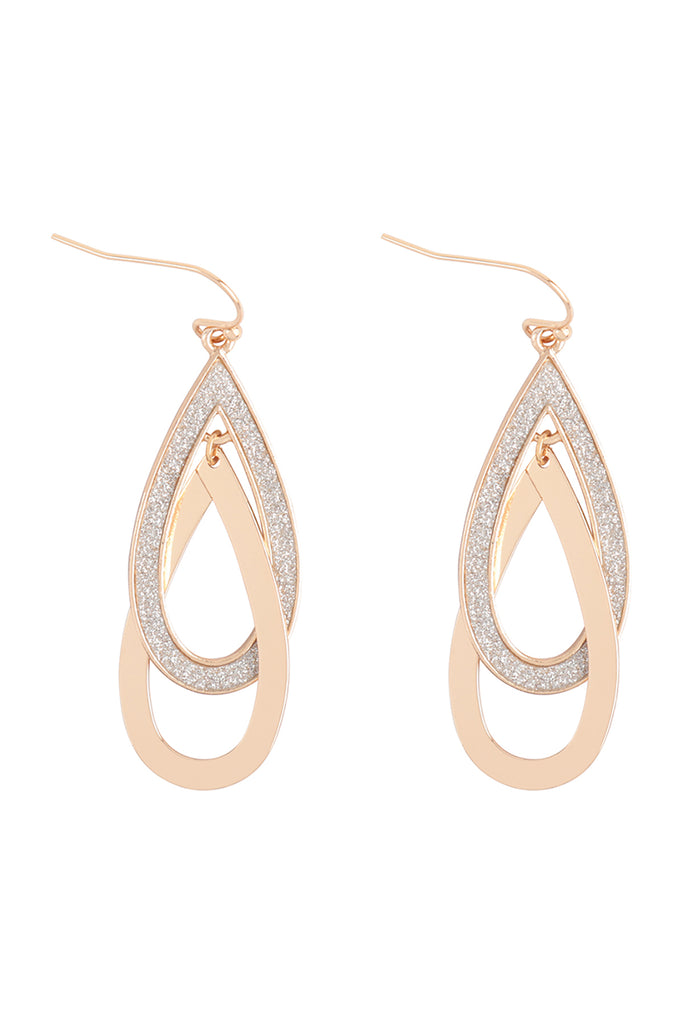 TEARDROP DANGLING SAND STICKER EARRINGS