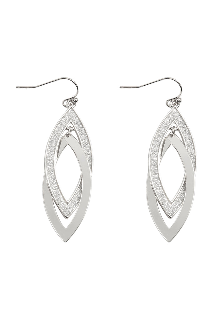 MARQUISE INTERTWINED DANGLING SAND STICKER EARRINGS-