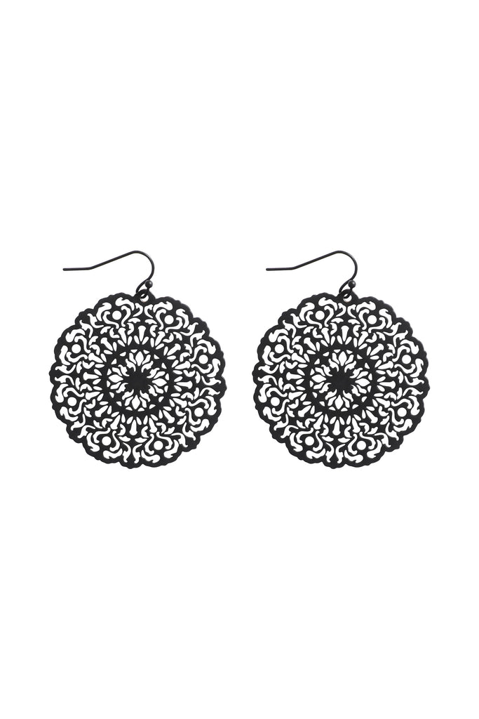 ROUND FILIGREE HOOK EARRINGS