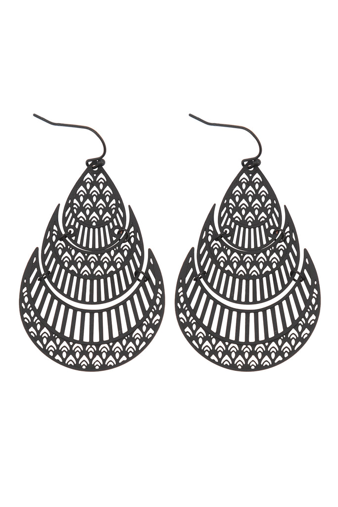 MORROCAN TEARDROP SHAPED FILIGREE DROP EARRINGS