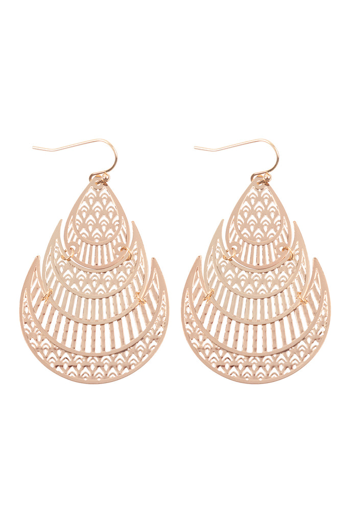 MORROCAN TEARDROP SHAPED FILIGREE DROP EARRINGS
