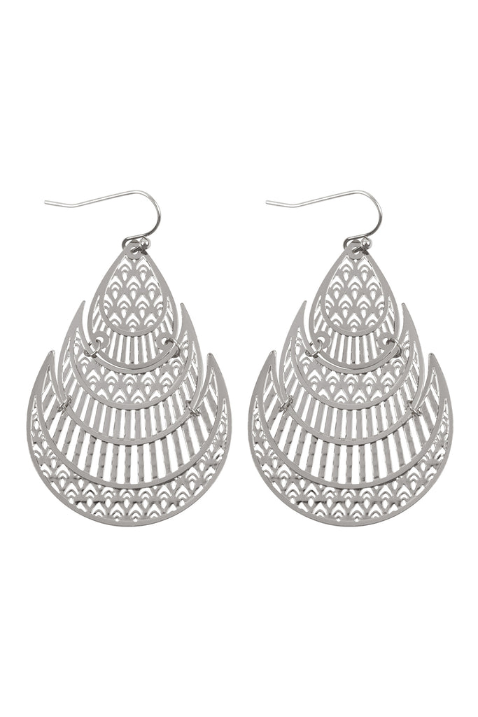 MORROCAN TEARDROP SHAPED FILIGREE DROP EARRINGS