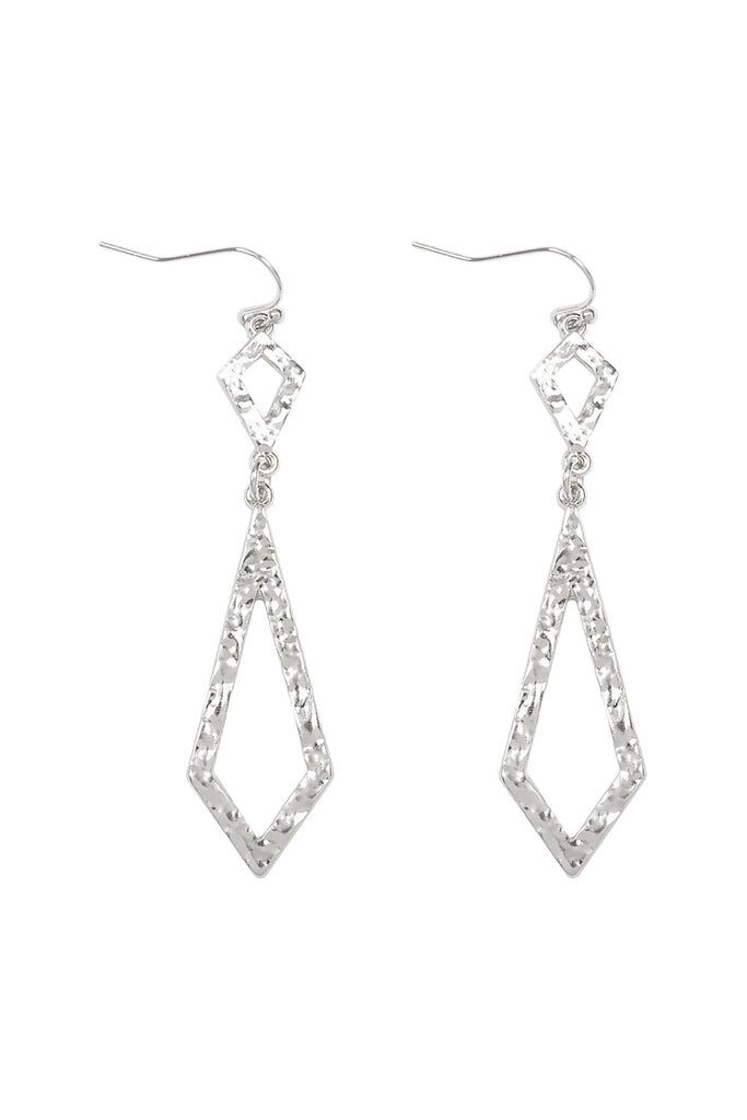 TEXTURED DIAMOND 2 DROP EARRINGS