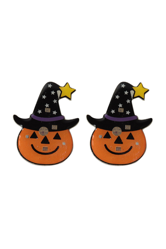 HALLOWEEN PUMPKIN LIGHT-UP EARRINGS