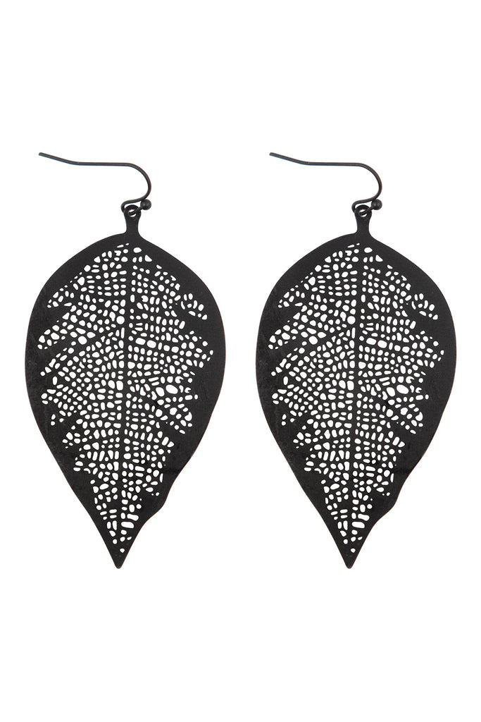FINE LEAF FILIGREE HOOK EARRINGS