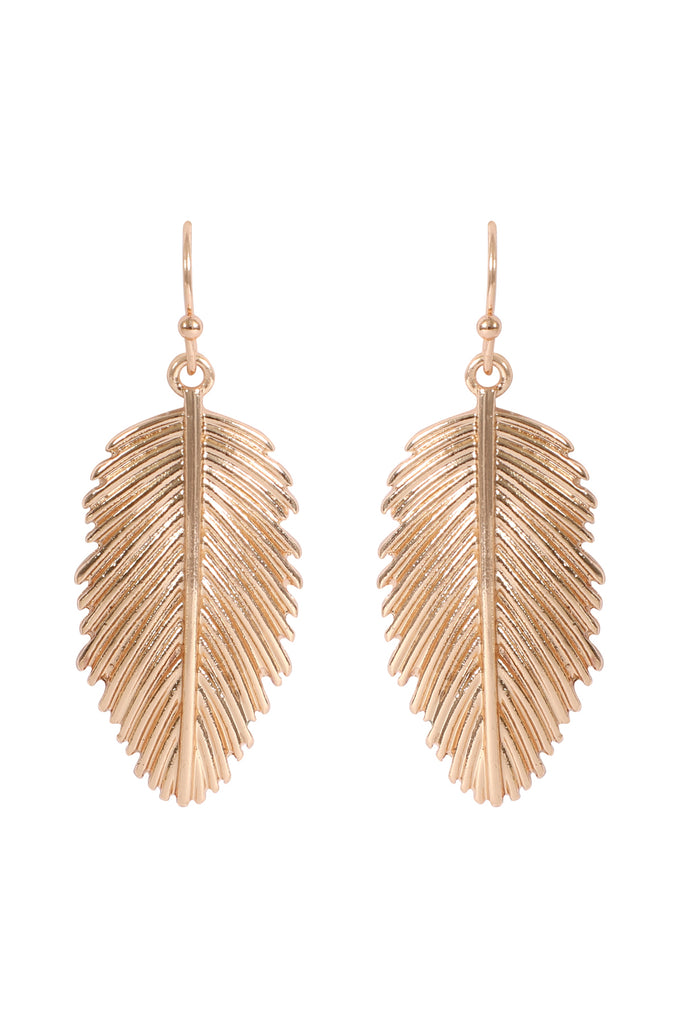 PALM LEAF HOOK EARRINGS