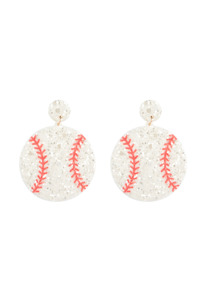 SPORTS GAMEDAY LEATHER GLITTER DROP EARRINGS