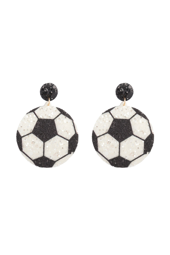 SPORTS GAMEDAY LEATHER GLITTER DROP EARRINGS