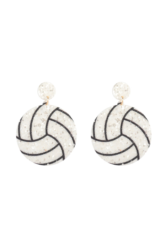 SPORTS GAMEDAY LEATHER GLITTER DROP EARRINGS