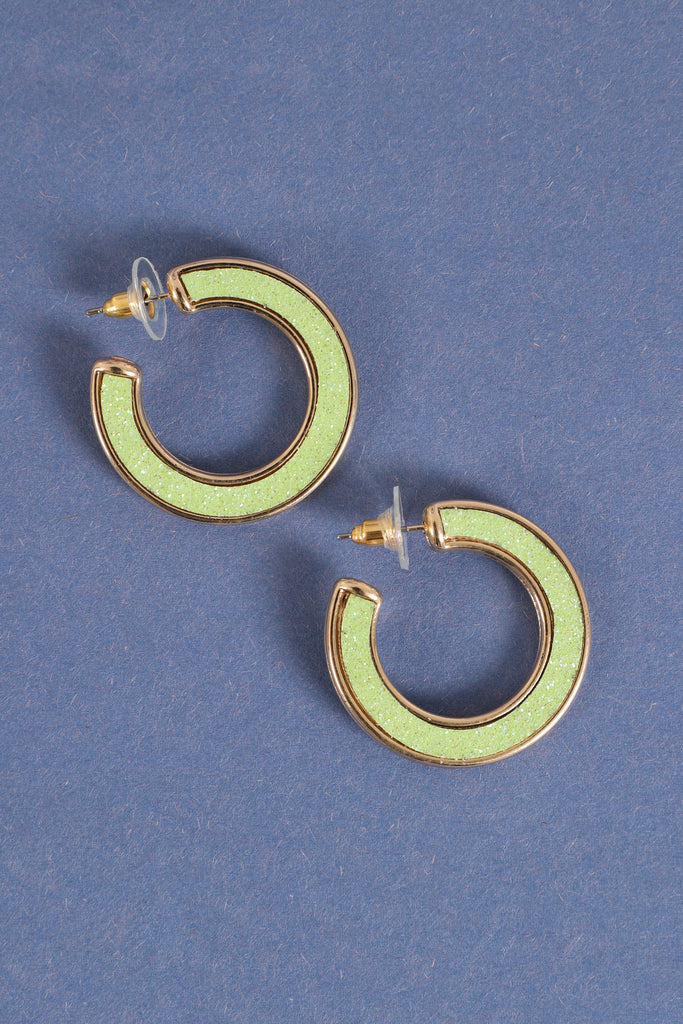 GLITTER FOAM HOOP EARRINGS