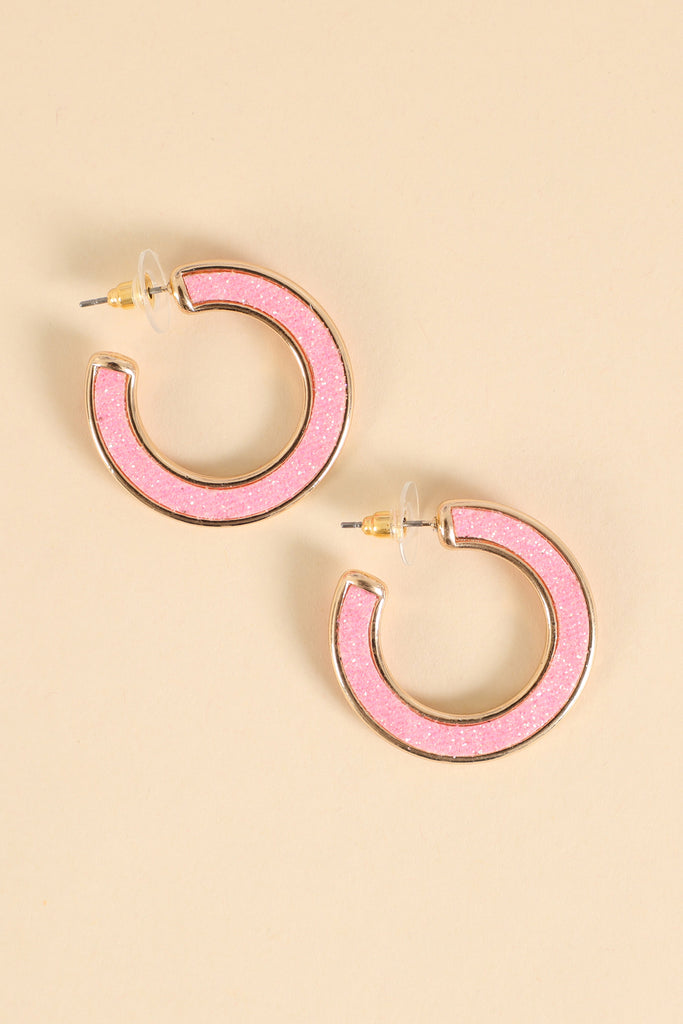 GLITTER FOAM HOOP EARRINGS