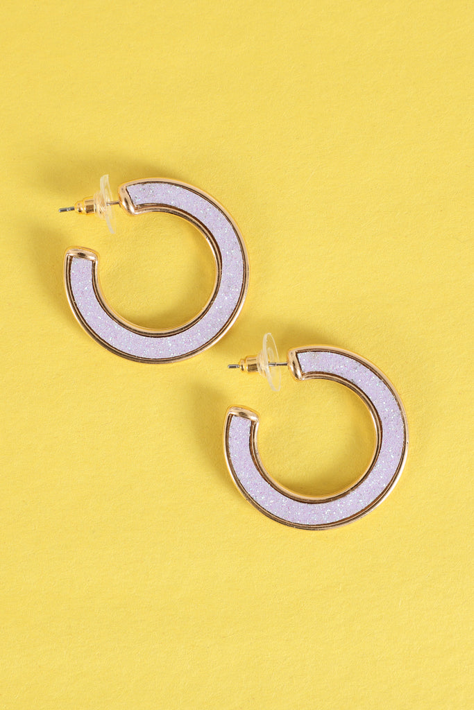 GLITTER FOAM HOOP EARRINGS