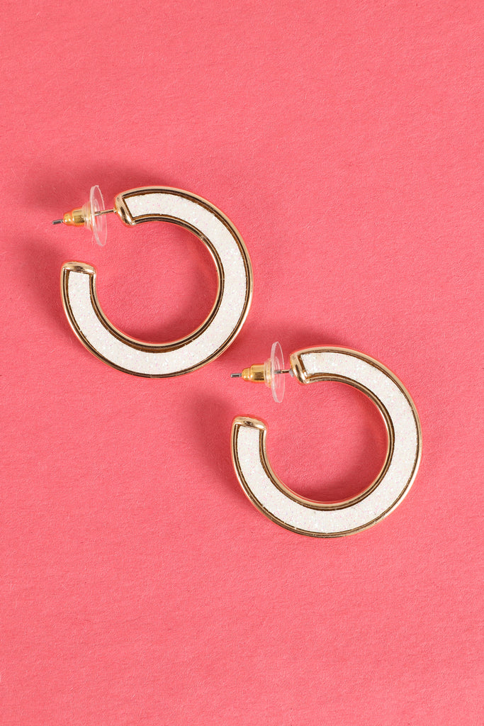 GLITTER FOAM HOOP EARRINGS