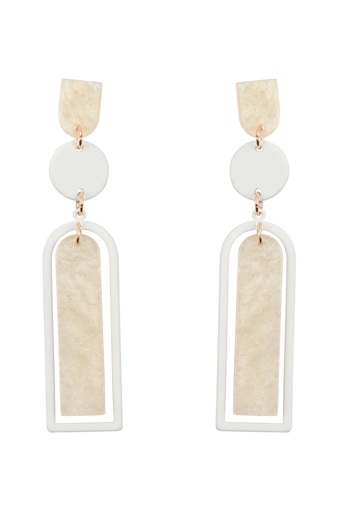 ME90800 - GLITTER ARCH BAR ACETATE DROP EARRINGS