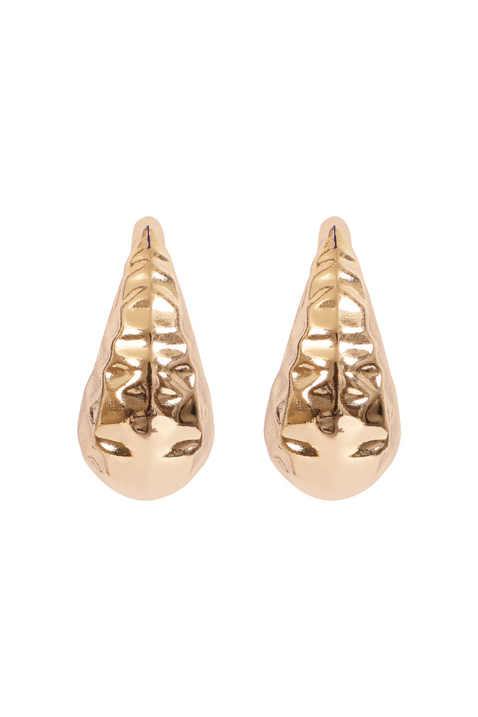 HAMMERED TEXTURE TEARDROP CCB EARRINGS