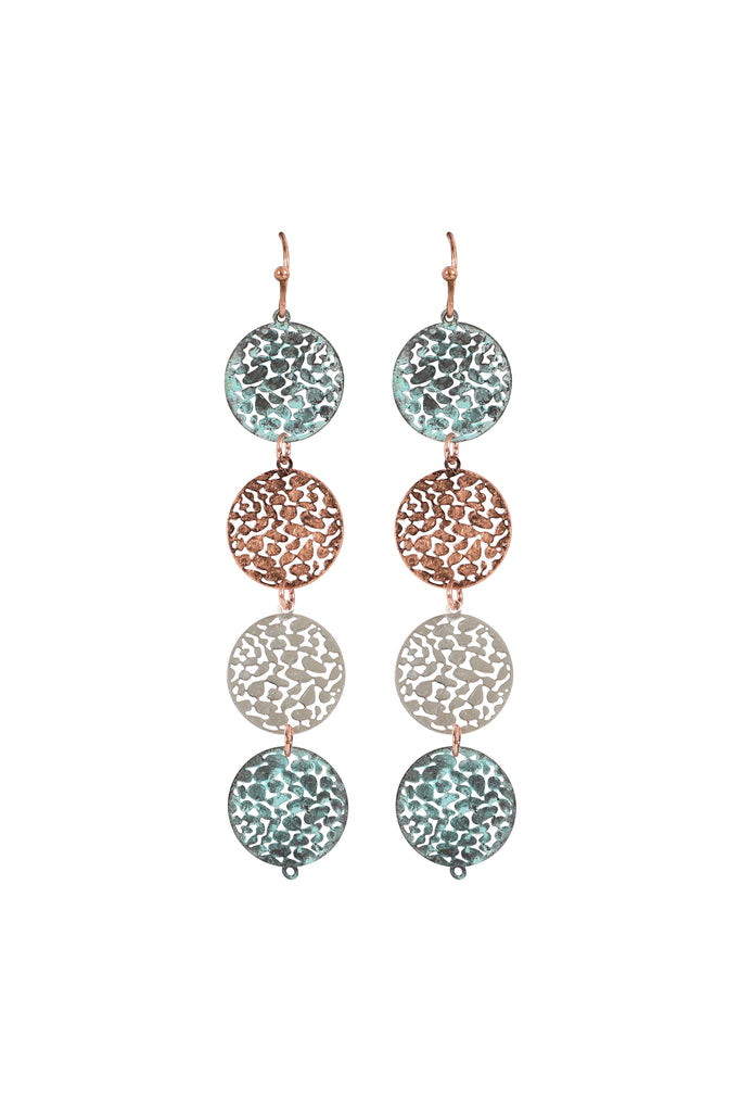 FOUR ROUND FILI DROP EARRINGS