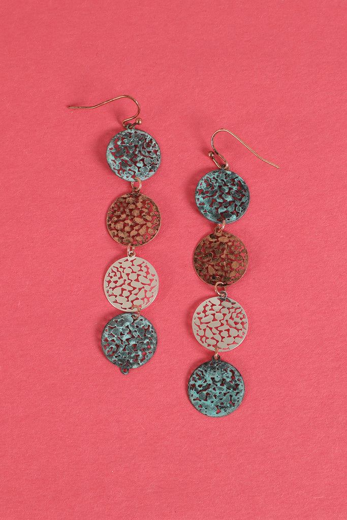 FOUR ROUND FILI DROP EARRINGS