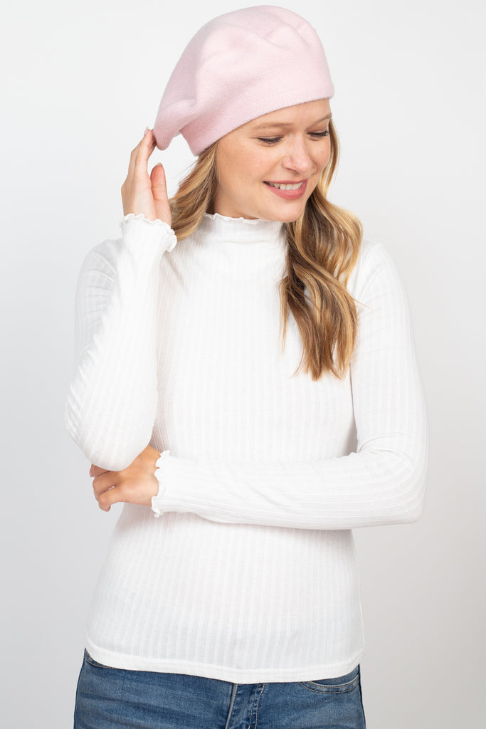 STRETCHY SOLID BERET ACRYLIC