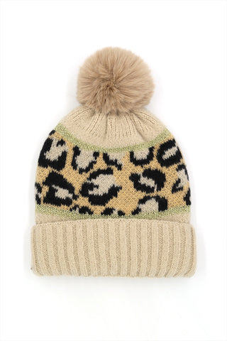 HOUNDSTOOTH BEANIE W/ POMPOM