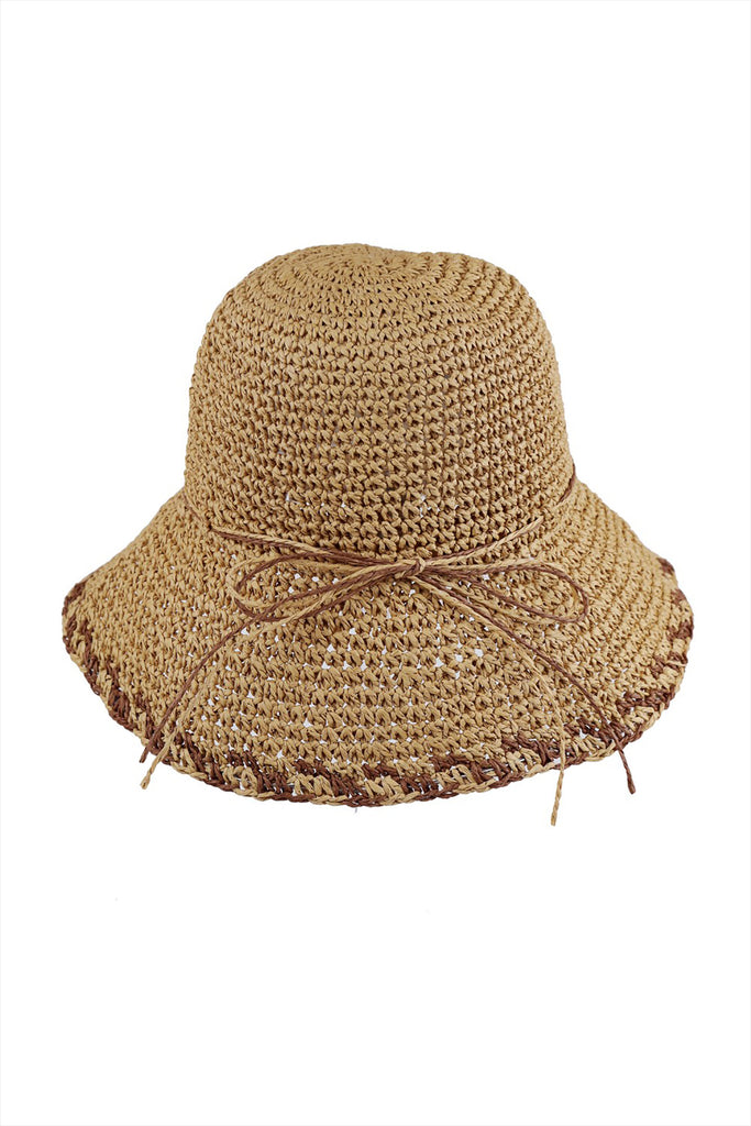 EDGE DETAILED STRAW BUCKET HAT
