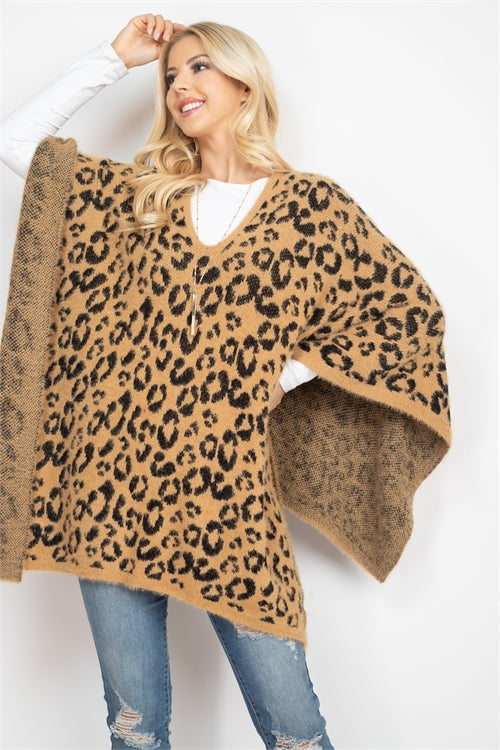 LEOPARD PRINT PONCHO
