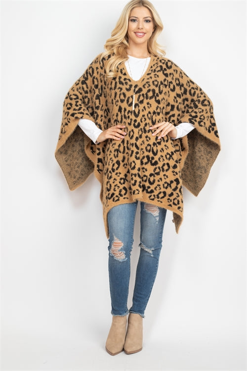 LEOPARD PRINT PONCHO