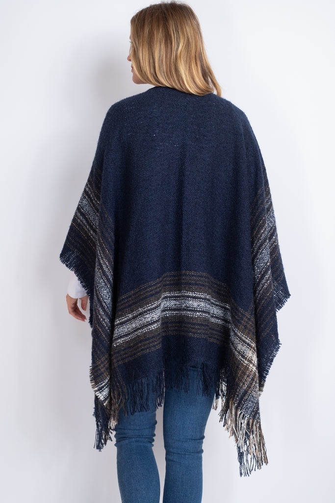 MULTI PLAID RUANA WRAP