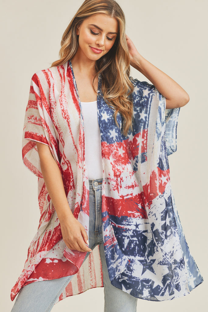 VINTAGE AMERICAN FLAG KIMONO