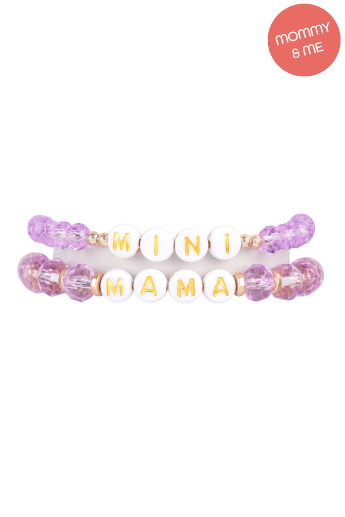 "MAMA" & "ME" GLASS BEADS STRETCH BRACELET
