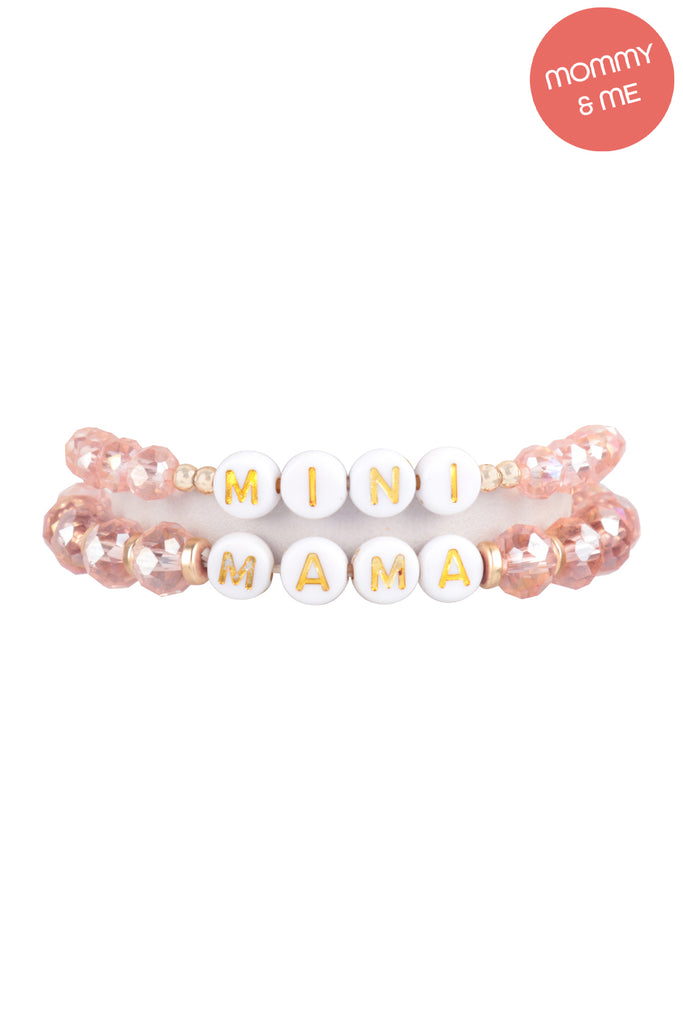 "MAMA" & "ME" GLASS BEADS STRETCH BRACELET