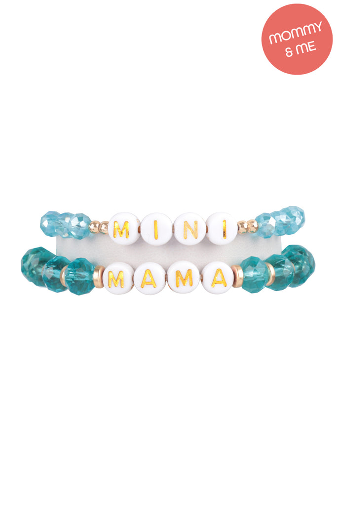 "MAMA" & "ME" GLASS BEADS STRETCH BRACELET