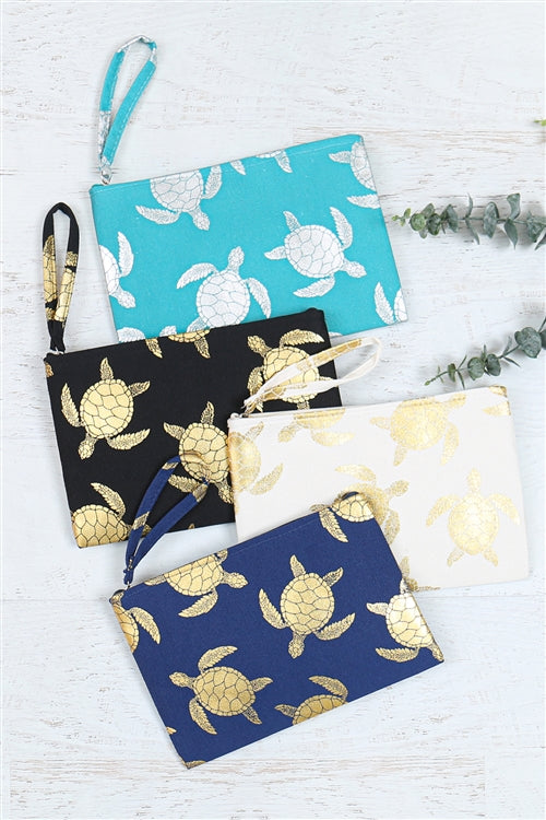 GOLD FOIL TURTLE POUCH BAG