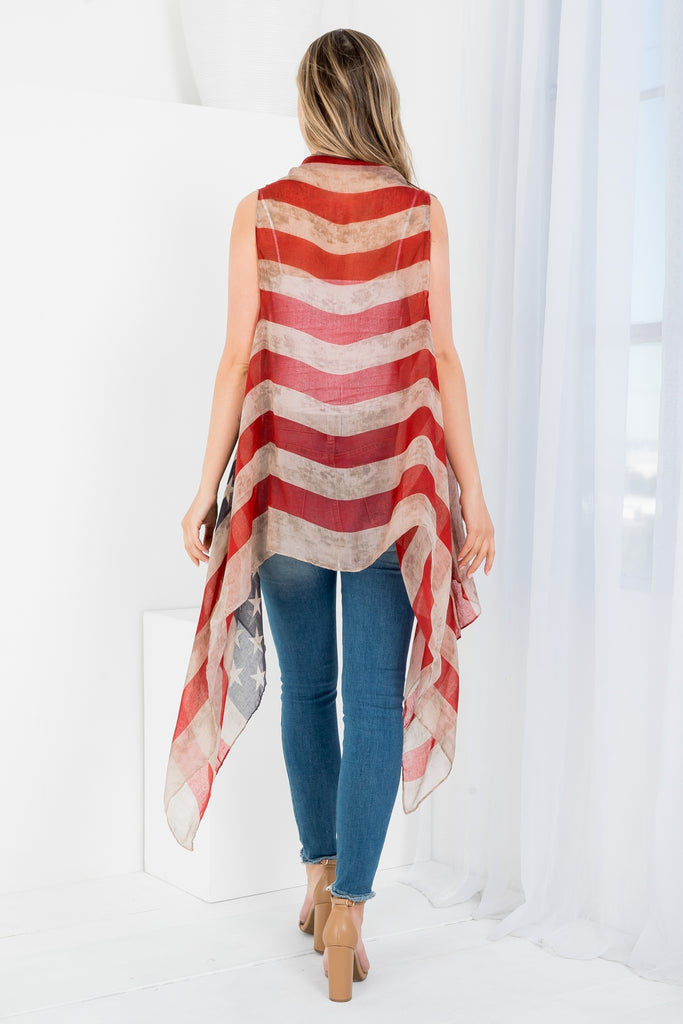 VINTAGE AMERICAN FLAG VEST 35"X70"