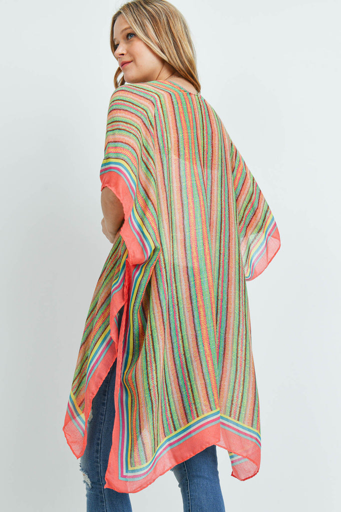 MULTI COLOR STRIPE KIMONO
