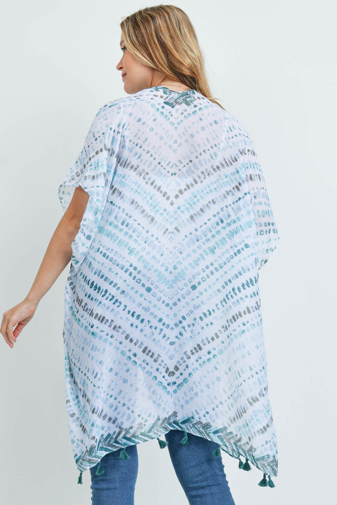 MS0179 - MULTI DASH PATTERN TASSEL KIMONO