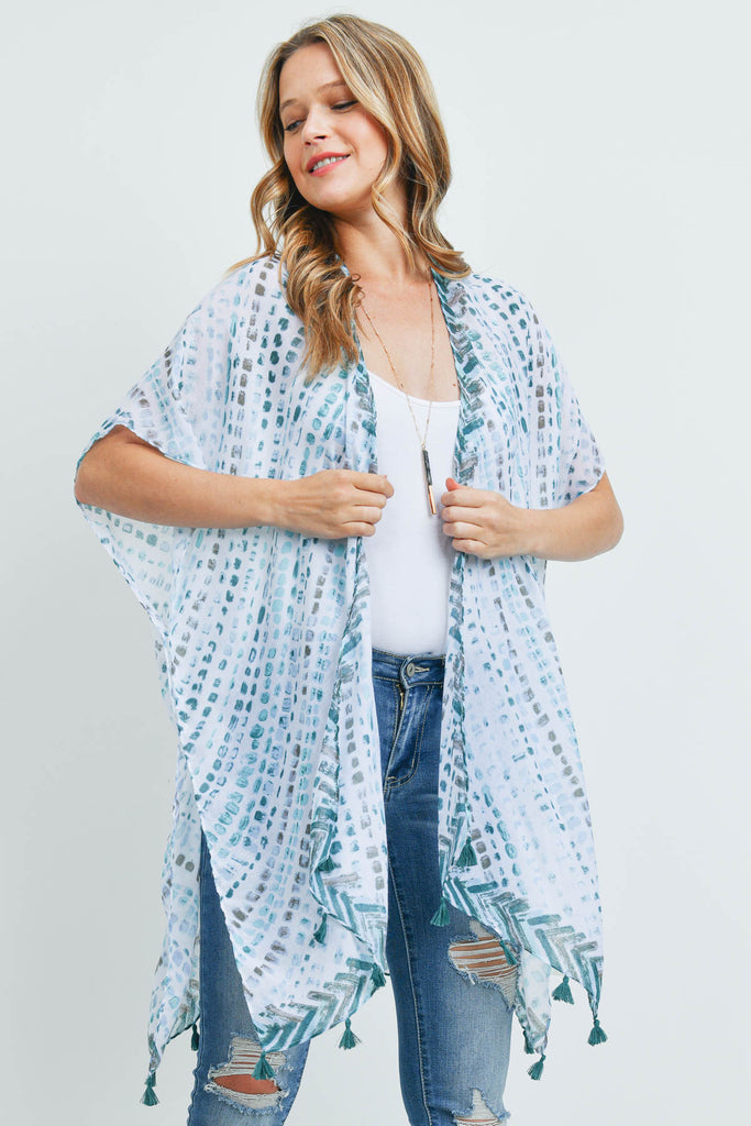 MS0179 - MULTI DASH PATTERN TASSEL KIMONO