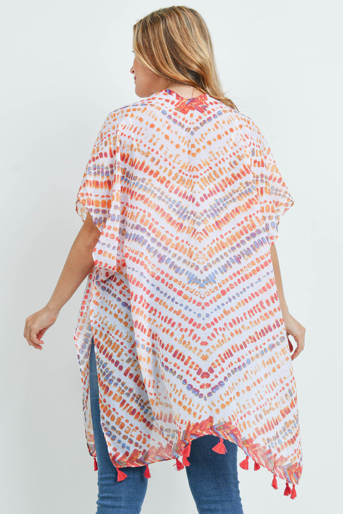 MS0179 - MULTI DASH PATTERN TASSEL KIMONO